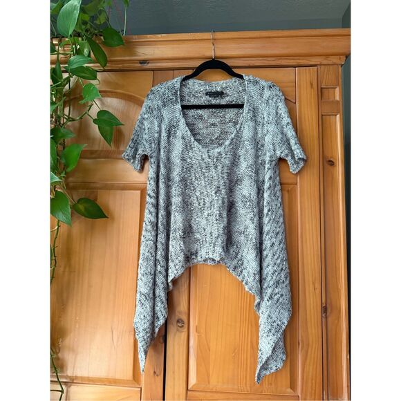 BCBG MaxAzria white/grey lagenlook oversized marled dolman sweater Size S/M - Picture 1 of 10